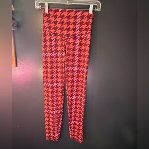 Aerie Orange and Pink Houndstooth Leggings